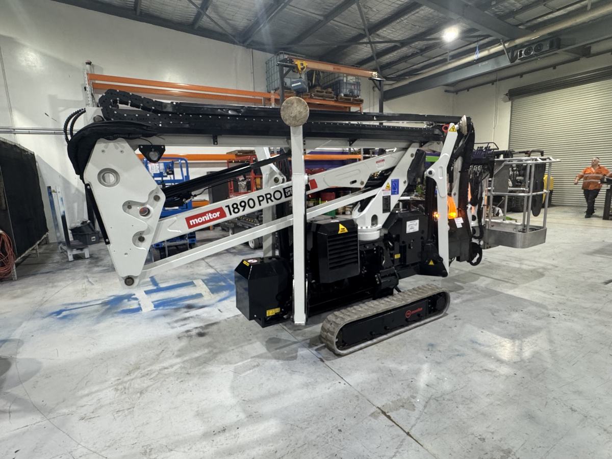 Tracked spider lift in the APS workshop