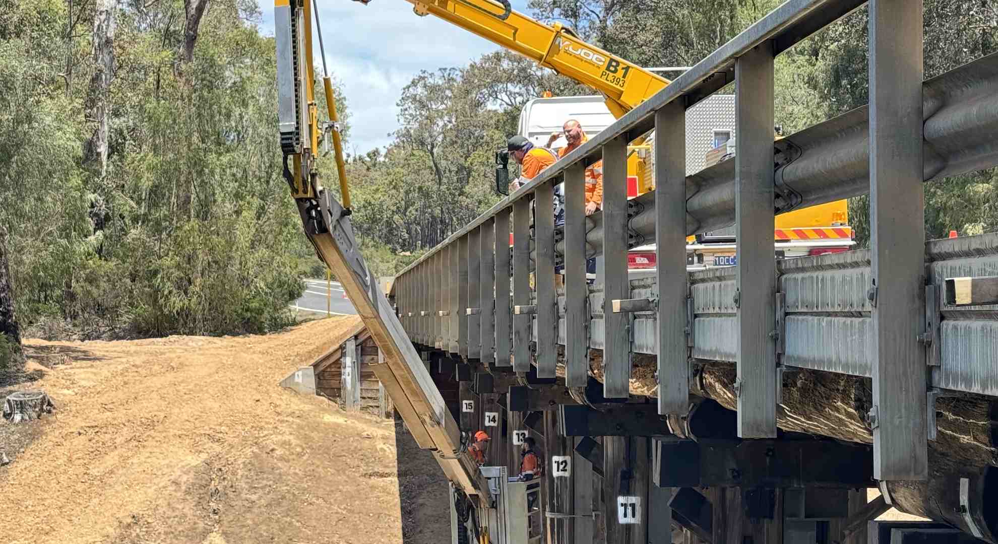 Under bridge inspection unit working over a river in Western Australia